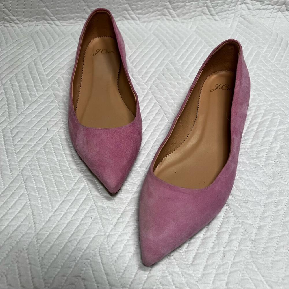 J. Crew Pink Suede Flats, Size 7.5, Excellent Condition